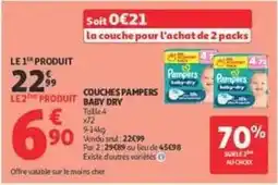 Auchan Supermarché Pampers - couches baby dry offre