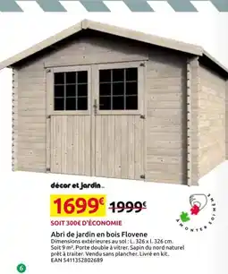 Mr Bricolage Flovène Abri de jardin en bois offre