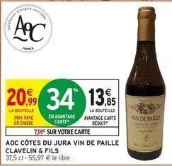 Intermarché Jura - aoc côtes du vin de paille offre