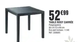 La Foir'Fouille Table rosy carrée offre