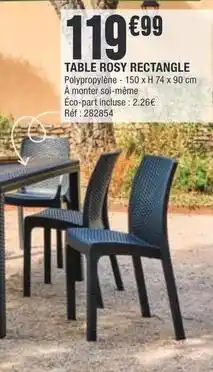 La Foir'Fouille Table rosy rectangle offre