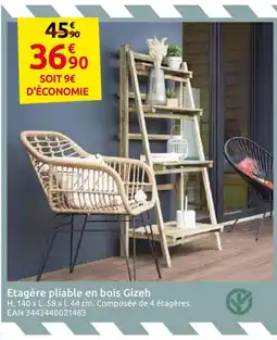 Mr Bricolage Gizeh Etagère pliable en bois offre
