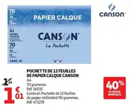 Auchan Canson Papier calque offre