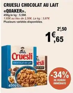 E.Leclerc Quaker - cruesli chocolat au lait offre