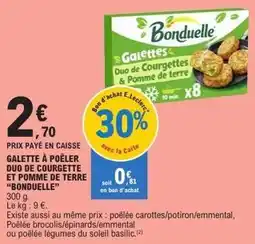 E.Leclerc Bonduelle - galette à poeler duo de courgette et pomme de terre offre