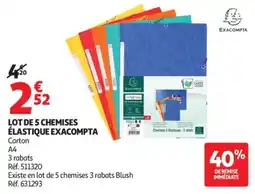 Auchan EXACOMPTA Chemises élastique offre