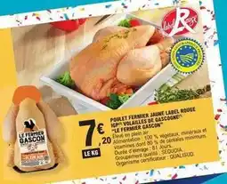 E.Leclerc Label rouge - poulet fermier jaune igp, volailles de gascogne offre