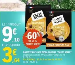 E.Leclerc Carte noire - dosettes de café mega format offre