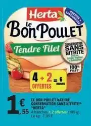 E.Leclerc Herta - le bon poulet nature conservation sans nitrite offre