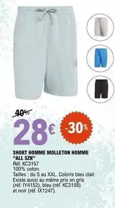 E.Leclerc Short homme molleton homme all s2 offre