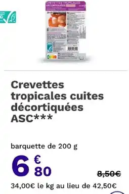 Picard ASC*** Crevettes tropicales cuites décortiquées offre