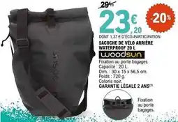 E.Leclerc Dim - sacche de vélo arrière waterproof 20l offre