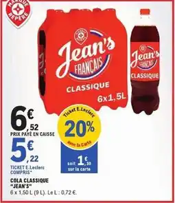 E.Leclerc Express E.leclerc - cola classique offre