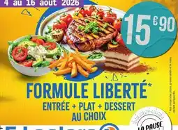 E.Leclerc Formule liberté entrée + plat + dessert au choix offre