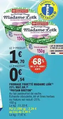 E.Leclerc Express Paysan breton - fromage fouetté madame loïk offre