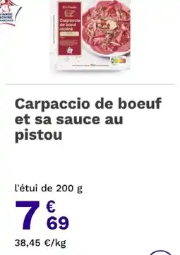 Picard Rio Vérona Carpaccio de boeuf mariné offre