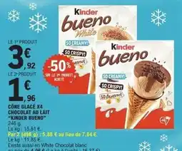 E.Leclerc Express Kinder - cône glace x4 chocolat au lait kinder offre