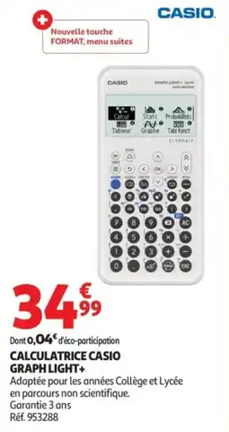 Auchan CASIO CALCULATRICE GRAPH LIGHT+ offre