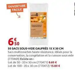 Rural Master Facile - 50 sacs sous-vide gaufres 15 x 30 cm offre