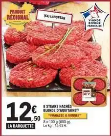 E.Leclerc 8 steaks hachés blonde d'aquitaine offre