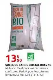 Rural Master Sucre de canne cristal bio 5 kg offre