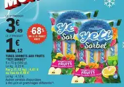 E.Leclerc Express Yeti - tubes sorbets aux fruits offre
