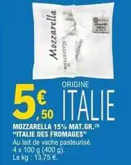 E.Leclerc Mozzarella 15% mat.gr offre