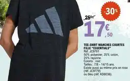 E.Leclerc Tee-shirt manches courtes fille essentials offre