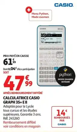 Auchan CASIO CALCULATRICE GRAPH 35+ E II offre