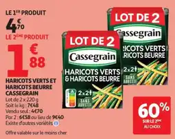 Auchan Cassegrain Haricots Verts & Haricots Beurre offre
