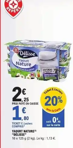 E.Leclerc Express E.leclerc - yaourt nature offre