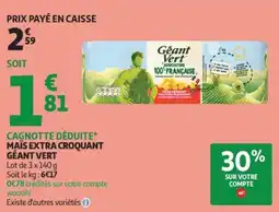 Auchan Géant Vert Maïs extra croquant offre