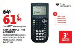 Auchan Texas Instruments CALCULATRICE TI-82 ADVANCED offre