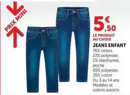 Hyper U Prix mini - jeans enfant offre