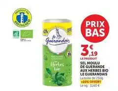 Hyper U Le guerandais - sel moulu de guerande aux herbes bio offre