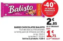 Super U Barre chocolatee offre