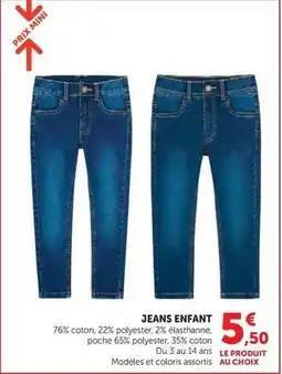 Super U Prix mini - jeans enfant offre