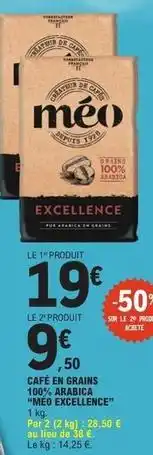 E.Leclerc Express Méo - café en grains 100% arabica offre