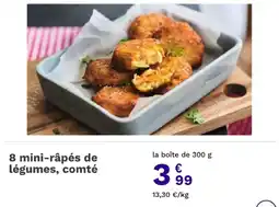 Picard 8 mini-râpés de légumes, comté offre