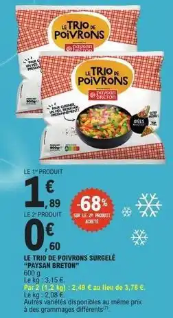 E.Leclerc Express Paysan breton - le trio de poivrons surgele offre