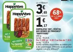 E.Leclerc Express Happyvore - chipolatas 100% végétal aux herbes de provence offre