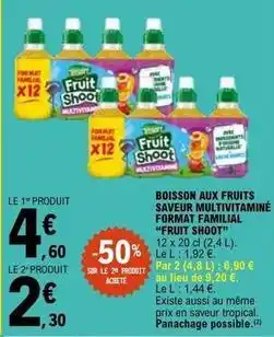 E.Leclerc Boisson aux fruits saveur multivitamine format familial offre