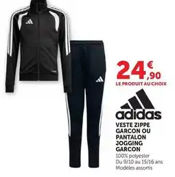 Hyper U Adidas - veste zippe garçon ou pantalon jogging offre