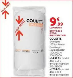 Super U Prix mini - couette offre