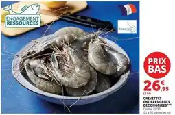 Hyper U Crevettes entieres crues decongelees offre