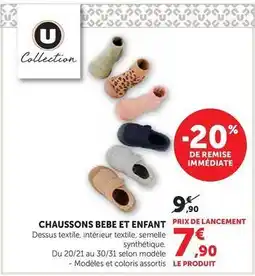 Hyper U U - chaussons bebe et enfant offre