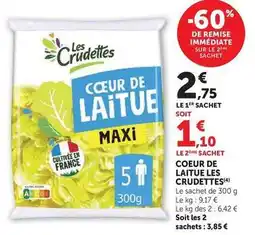 U Express Les crudettes - coeur de laitue les crudettes offre