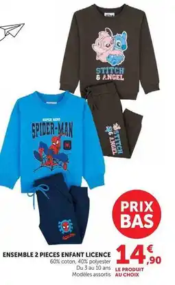 Hyper U Disney - ensemble 2 pieces enfant licence offre