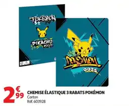 Auchan POKÉMON CHEMISE ÉLASTIQUE 3 RABATS offre