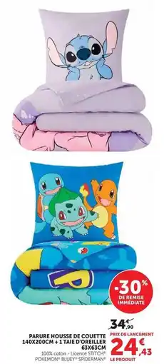Hyper U Stitch - parure housse de couette offre